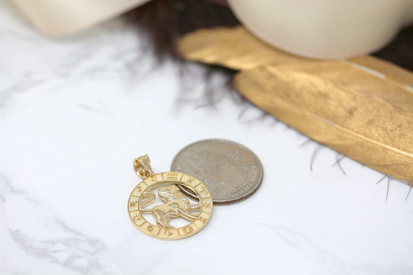 10K Yellow Gold Zodiac Pendant