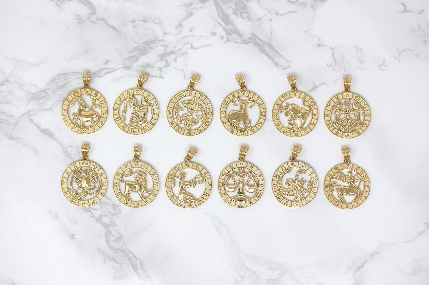 10K Yellow Gold Zodiac Pendant