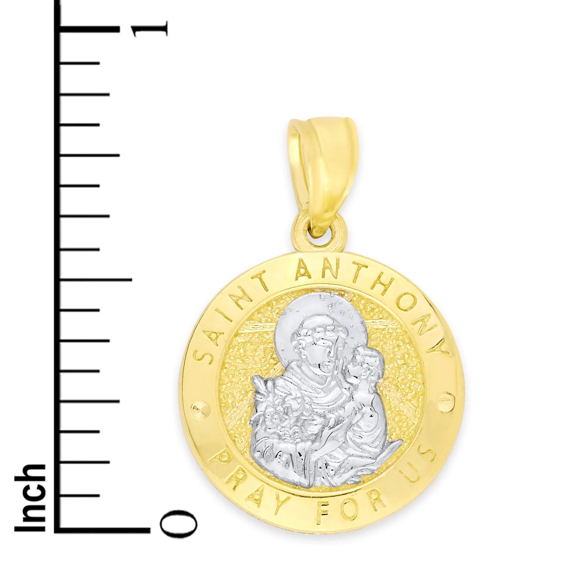 10K Real Solid Gold St. Anthony Pendant, Patron Saint Jewelry, Religious Gifts for Her